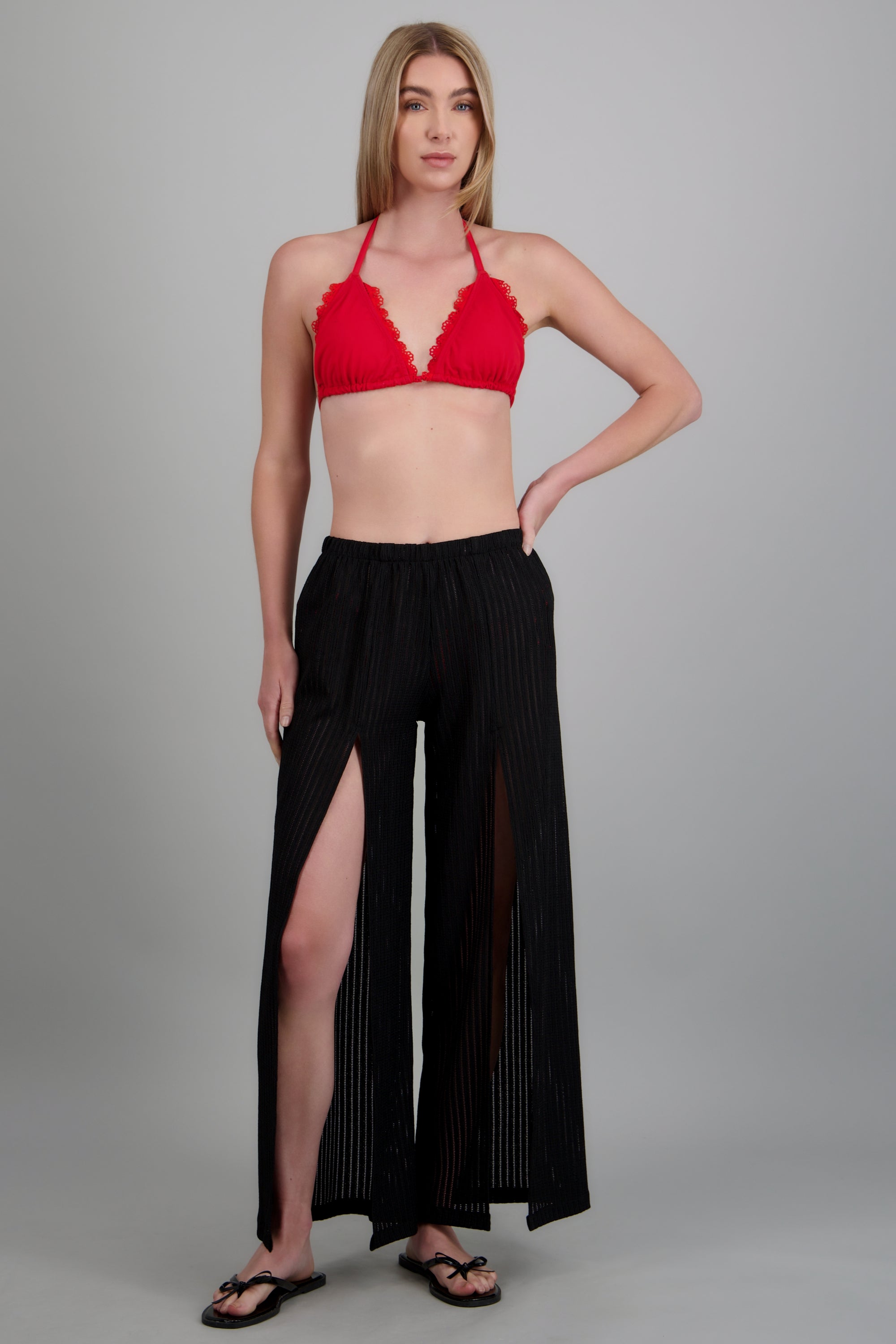 Pantalon resorte aberturas NEGRO
