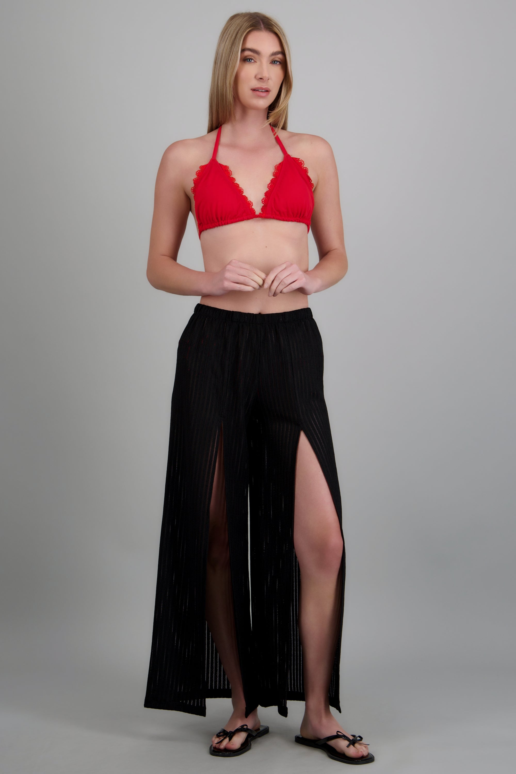Pantalon resorte aberturas NEGRO
