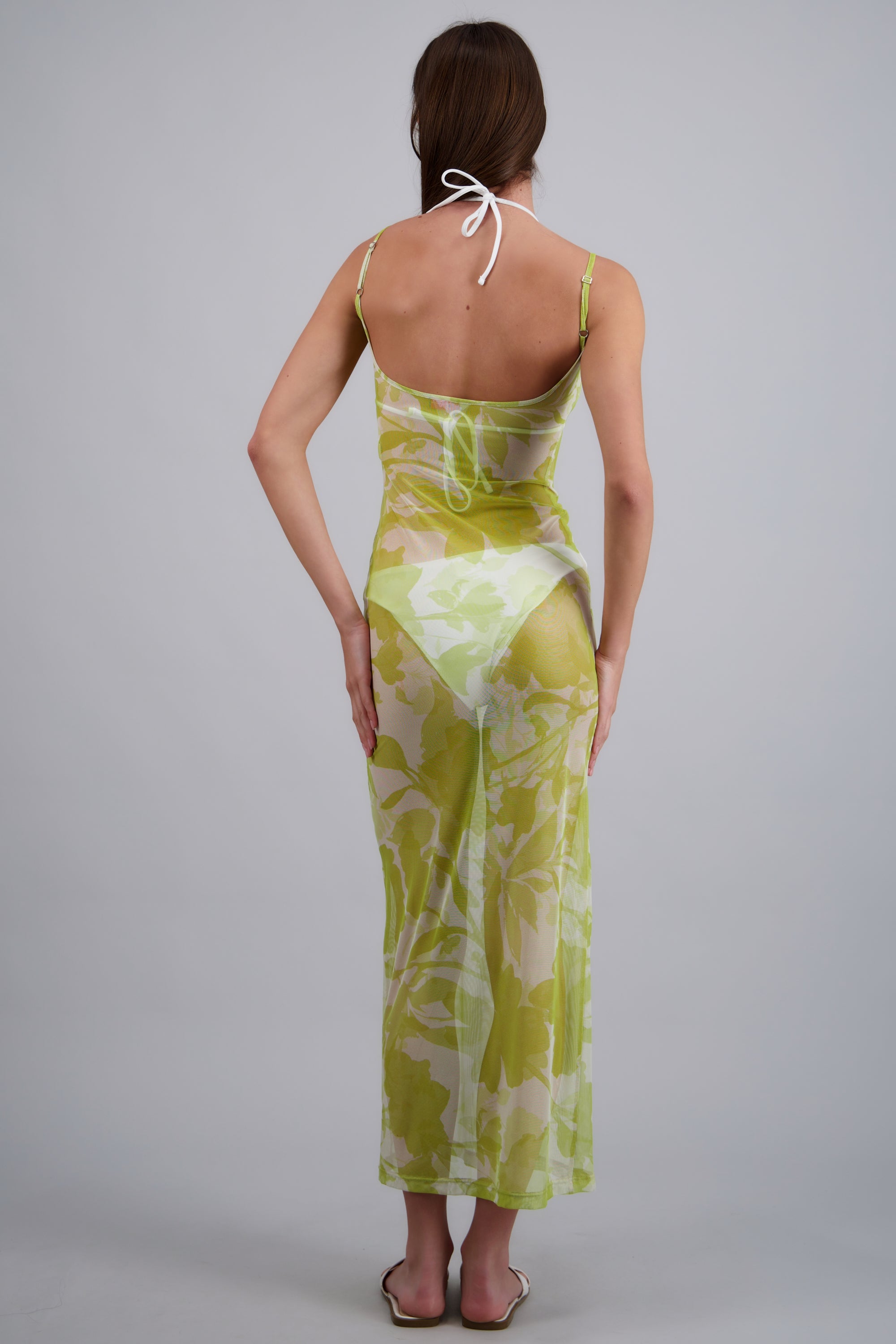 Salida vestido mesh estampado OLIVO