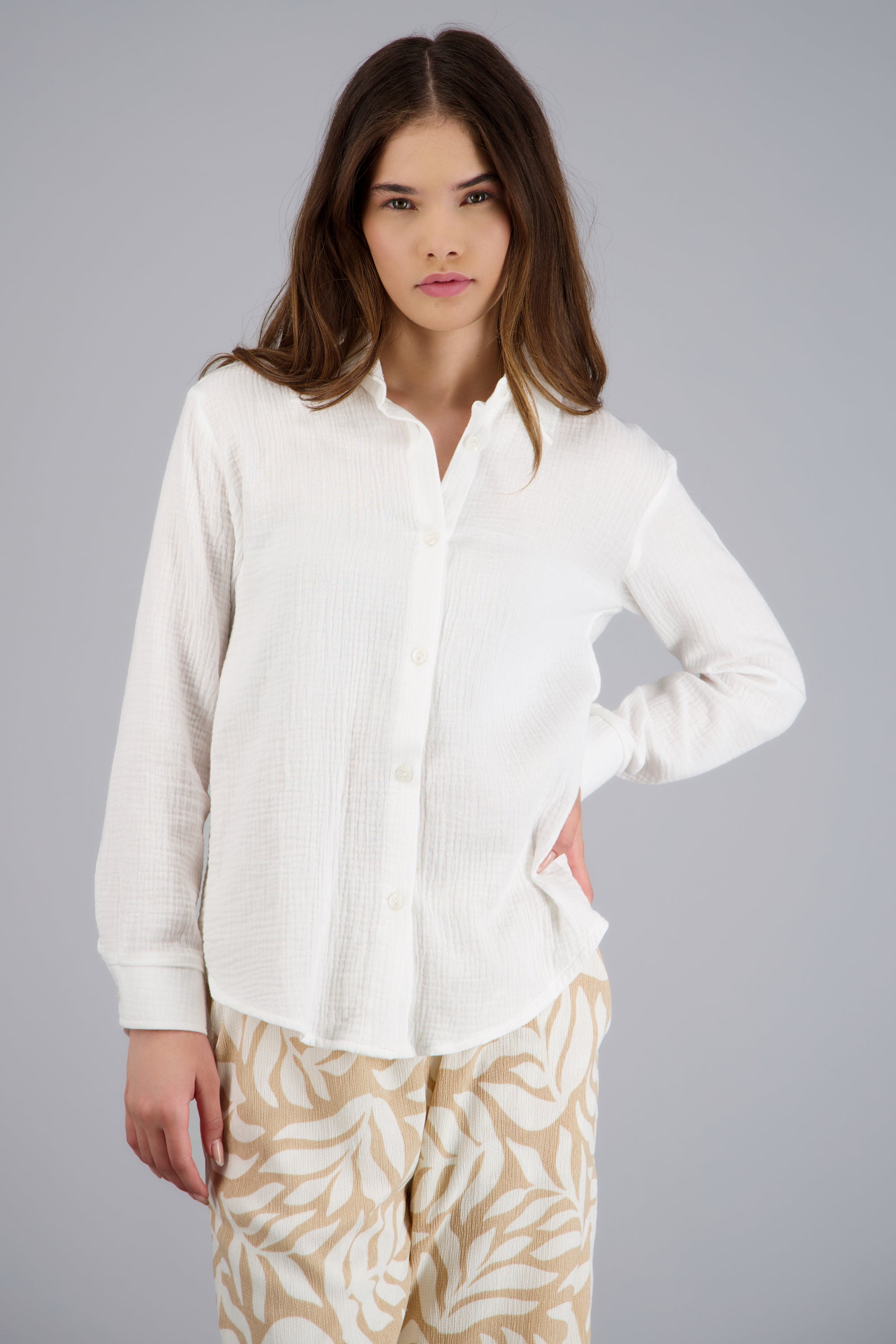 Camisa oversize detalle textura BLANCO