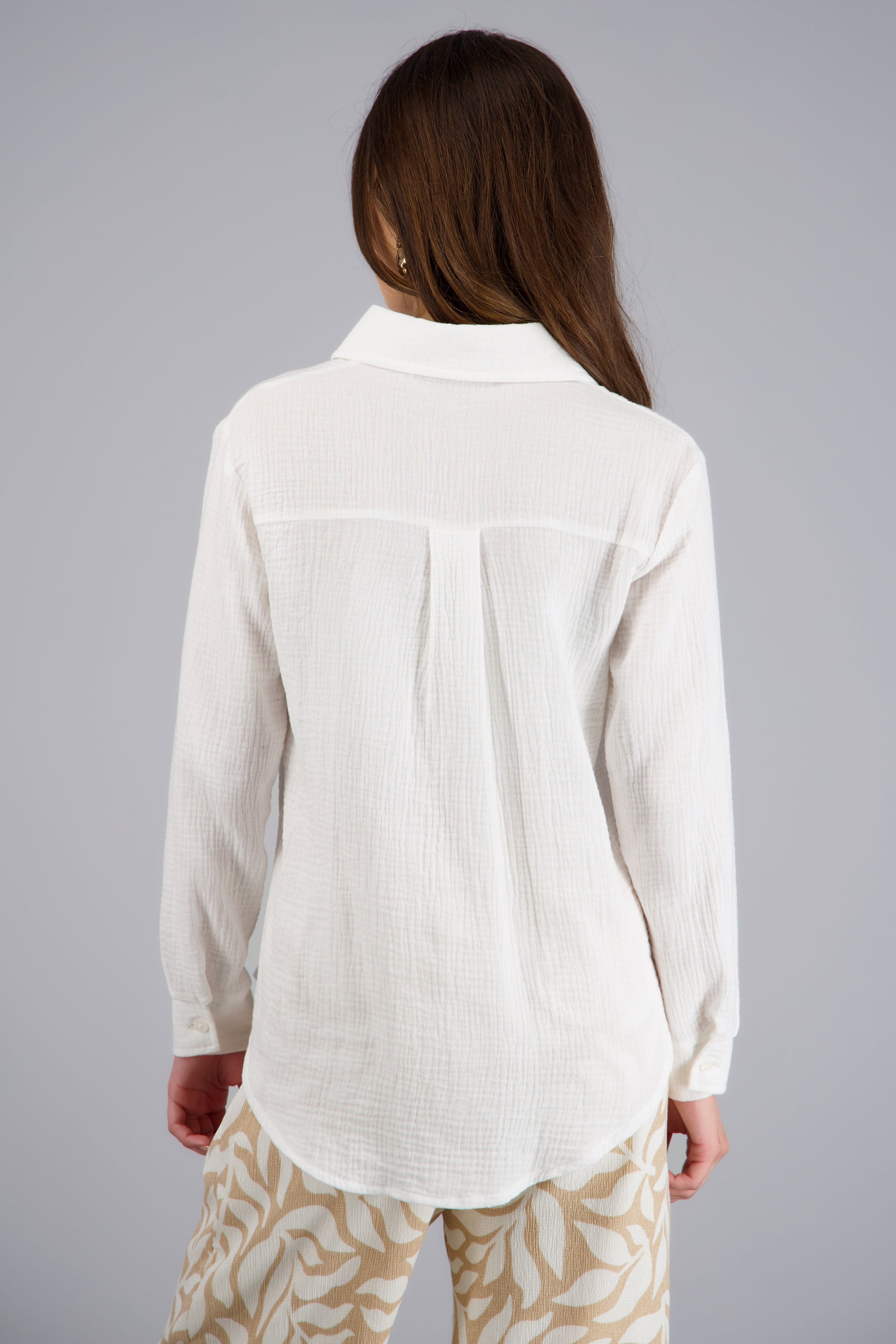 Camisa oversize detalle textura BLANCO
