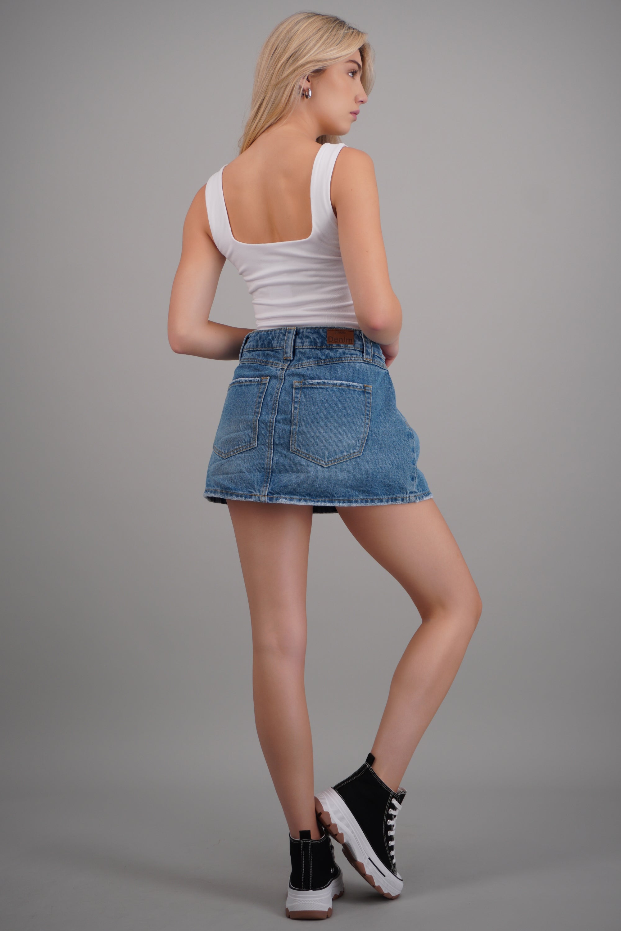 Skort falda básica MEDIUM WASH