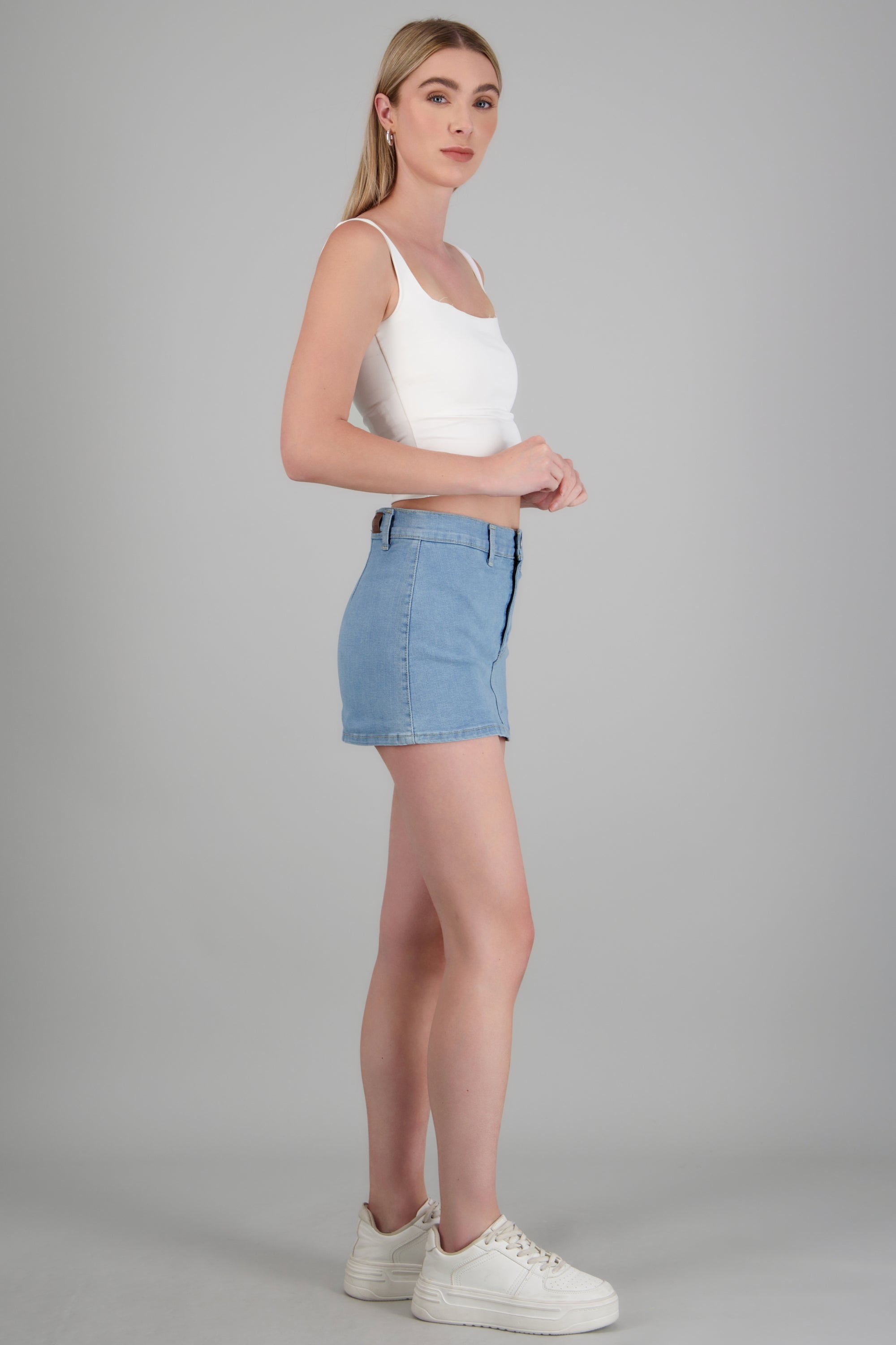 Skort denim recta LIGHT WASH