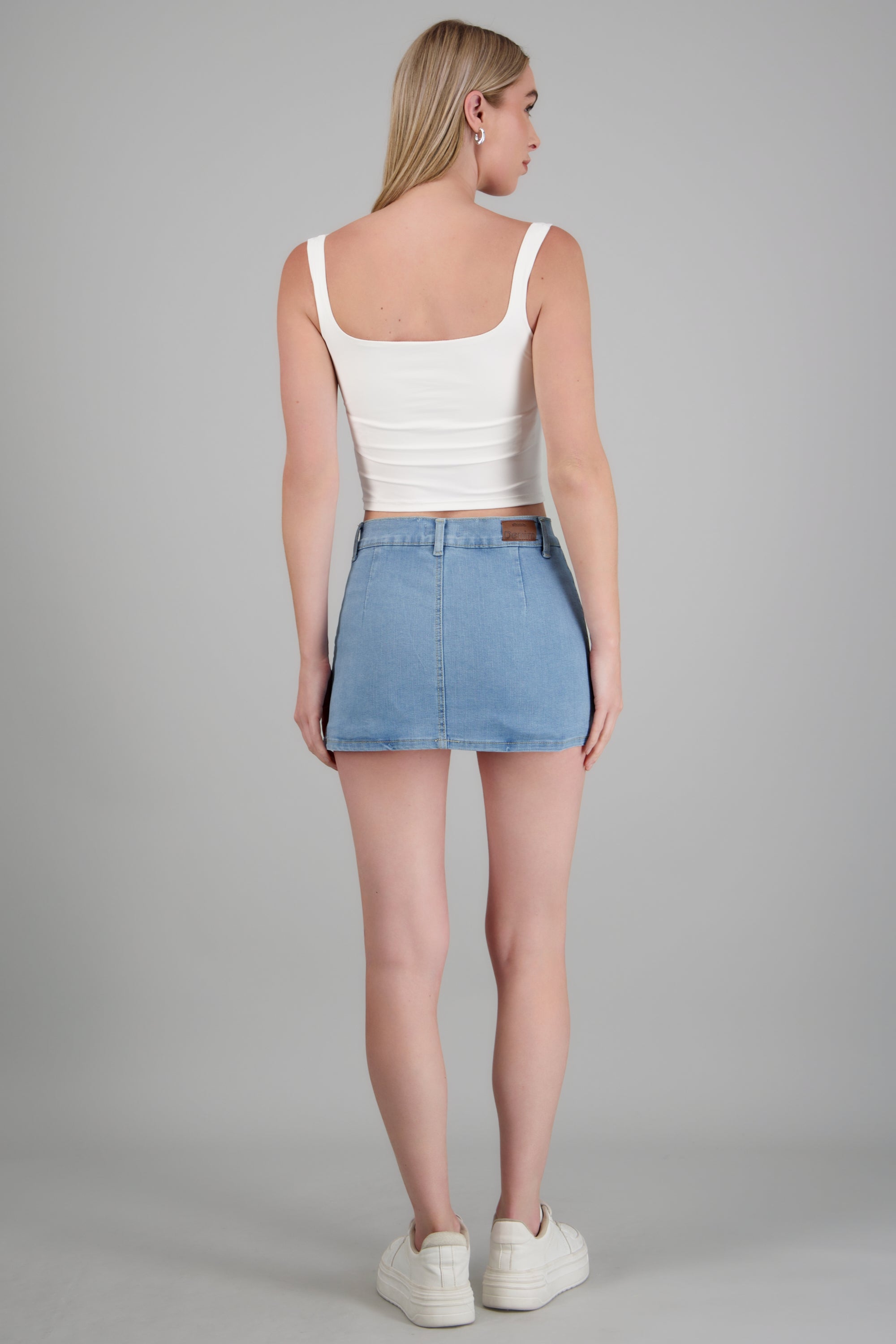 Skort denim recta LIGHT WASH