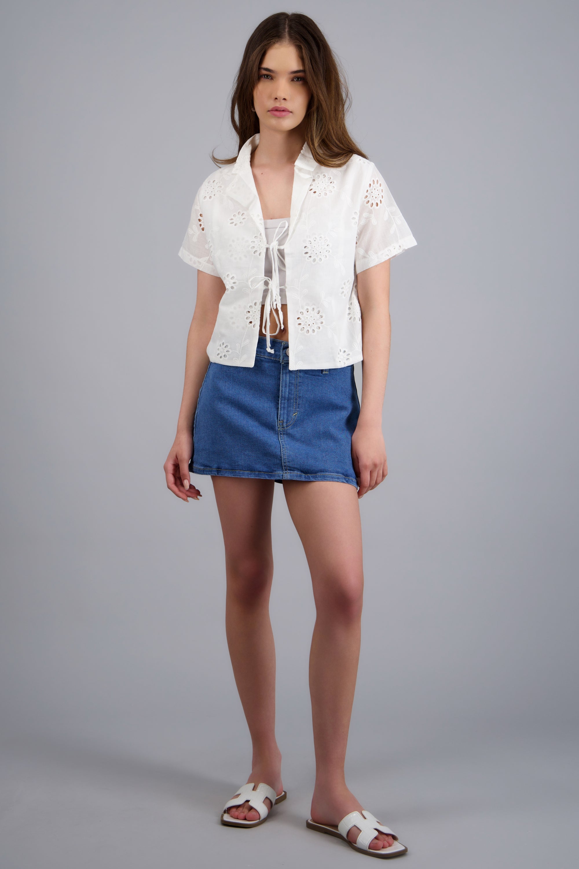 Skort denim recta MEDIUM WASH