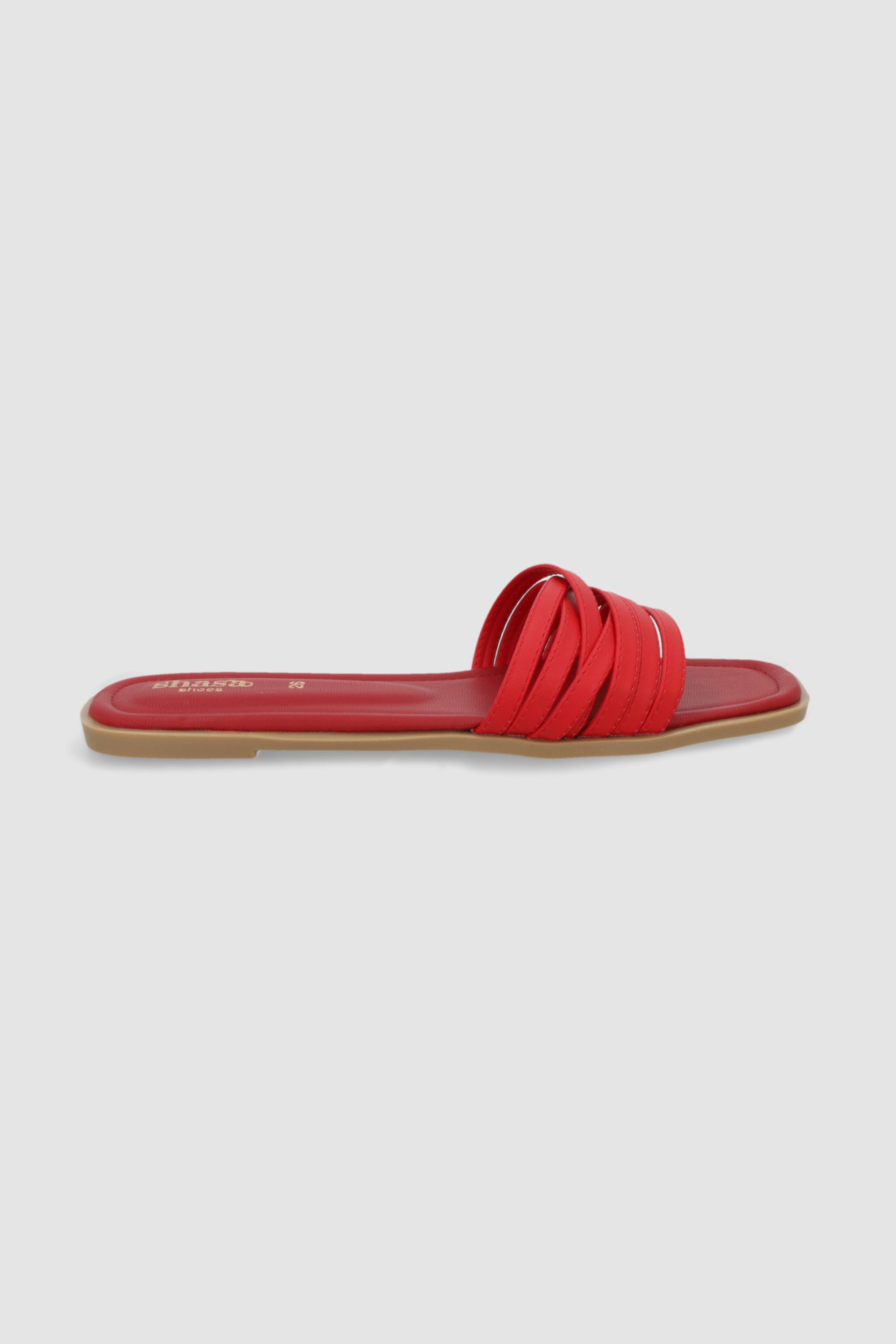 Sandalia mula multitiras ROJO
