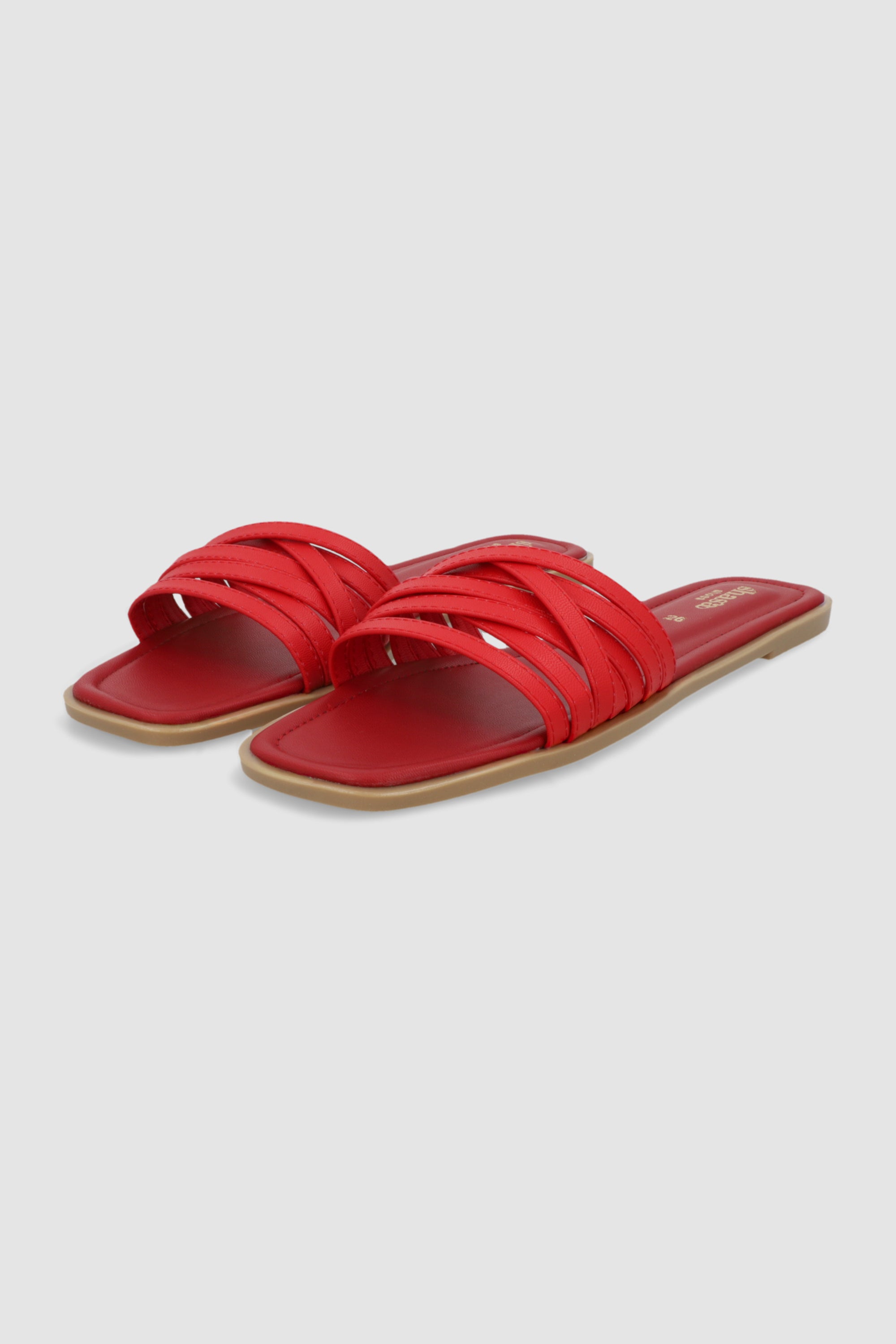 Sandalia mula multitiras ROJO