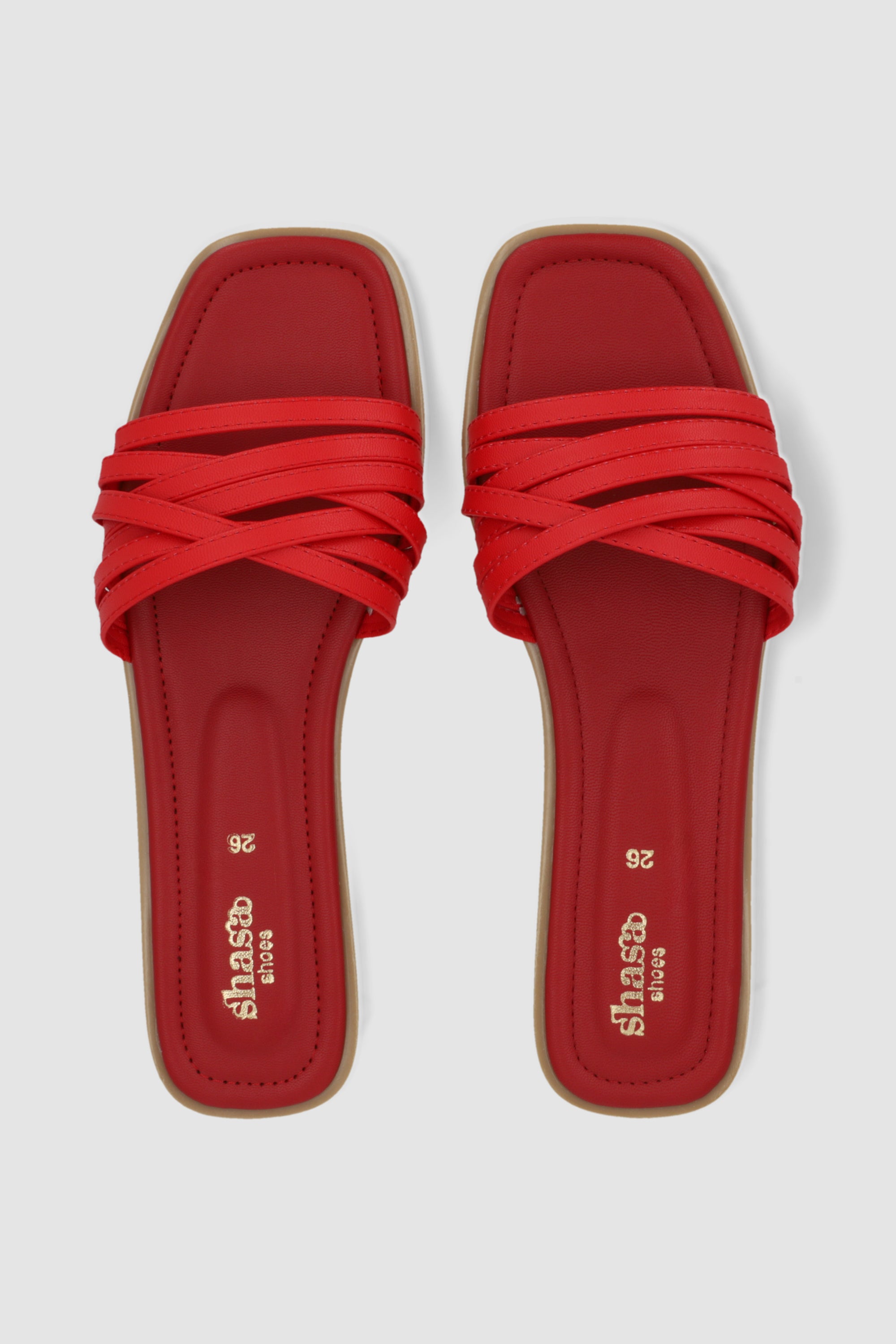 Sandalia mula multitiras ROJO