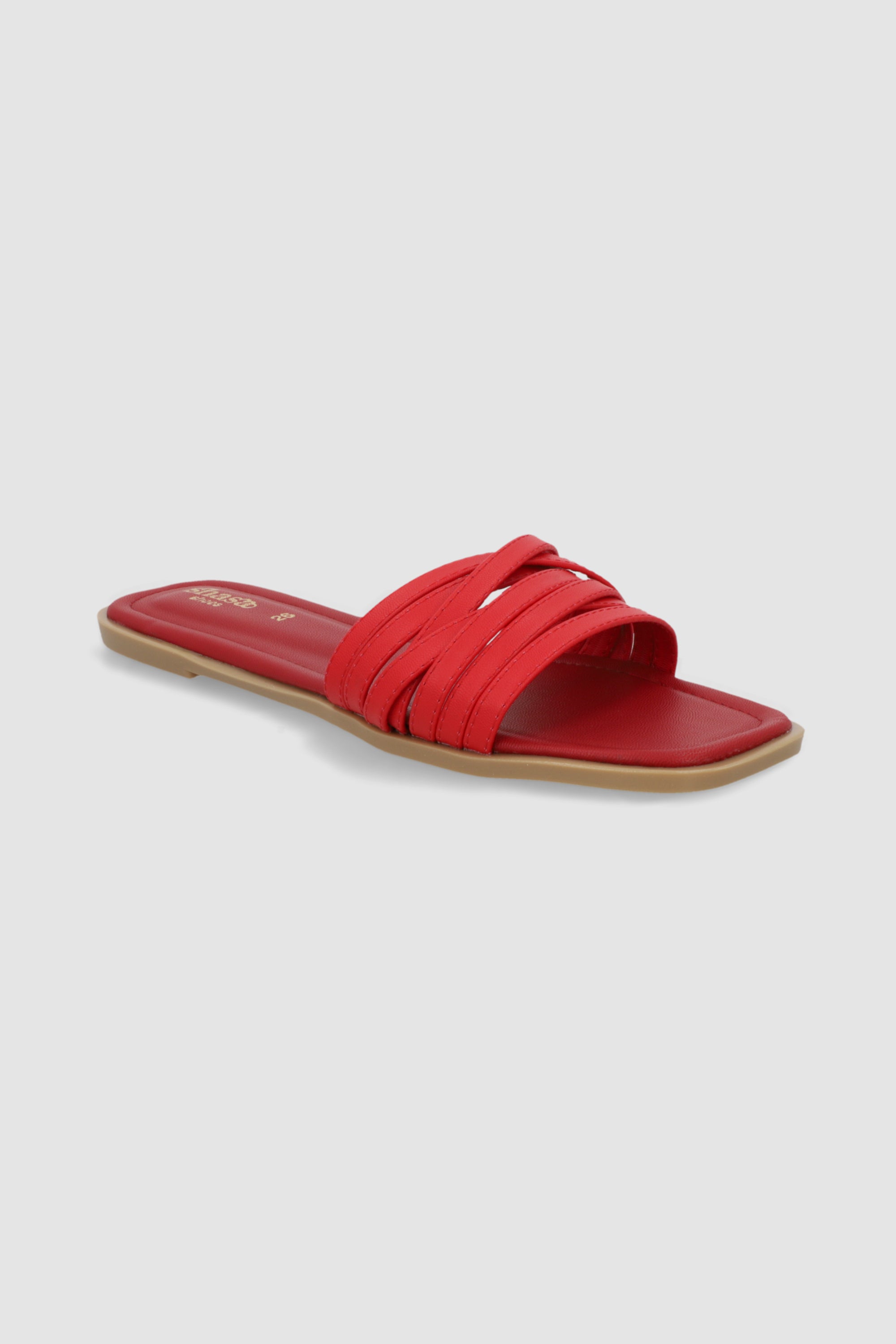 Sandalia mula multitiras ROJO