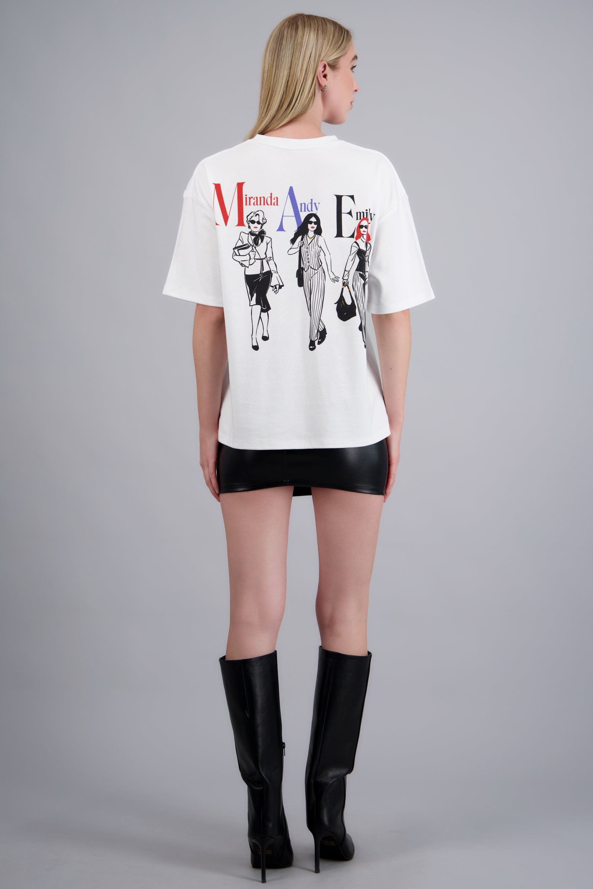 Playera diablo viste a la moda frente espalda BLANCO