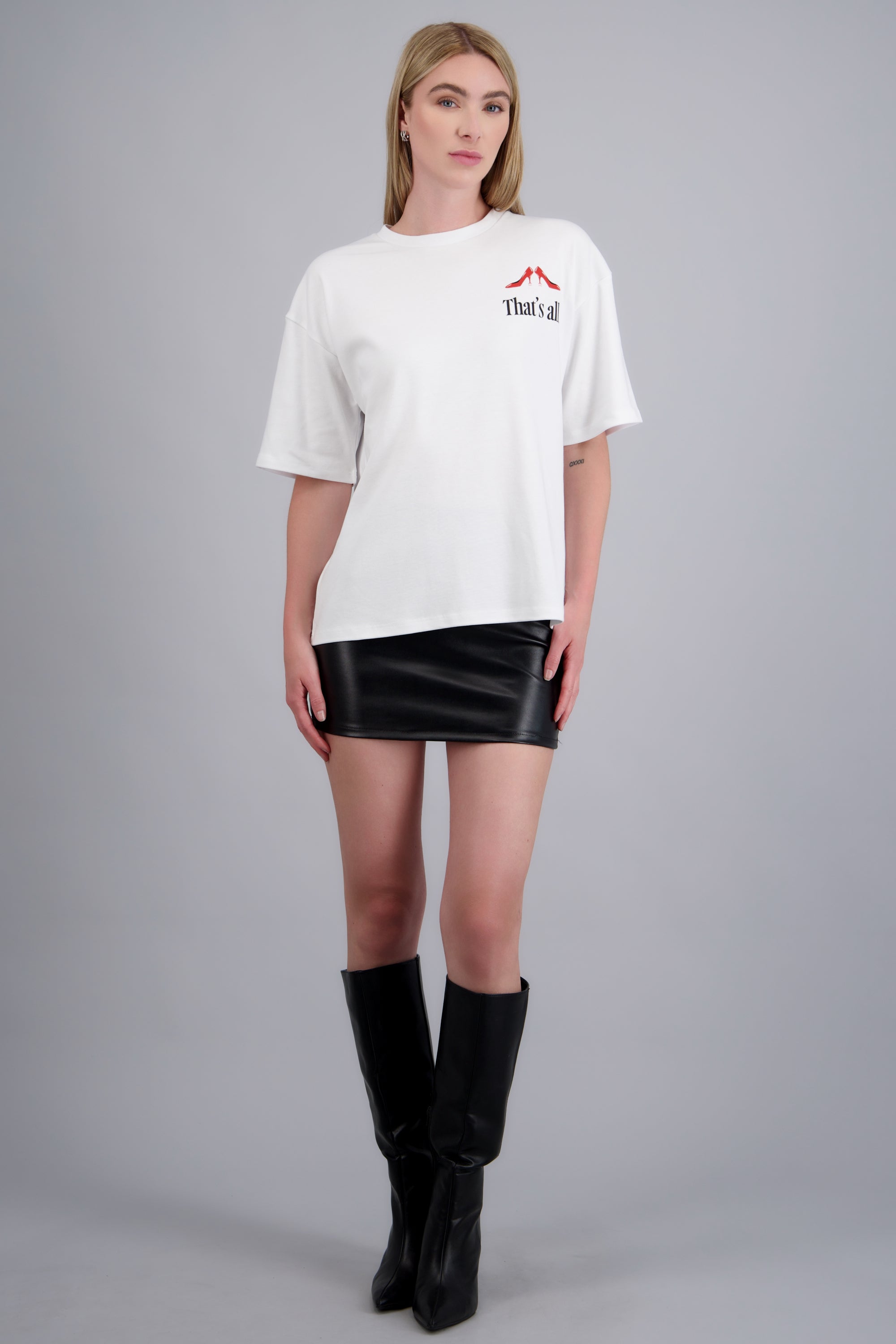 Playera diablo viste a la moda frente espalda BLANCO