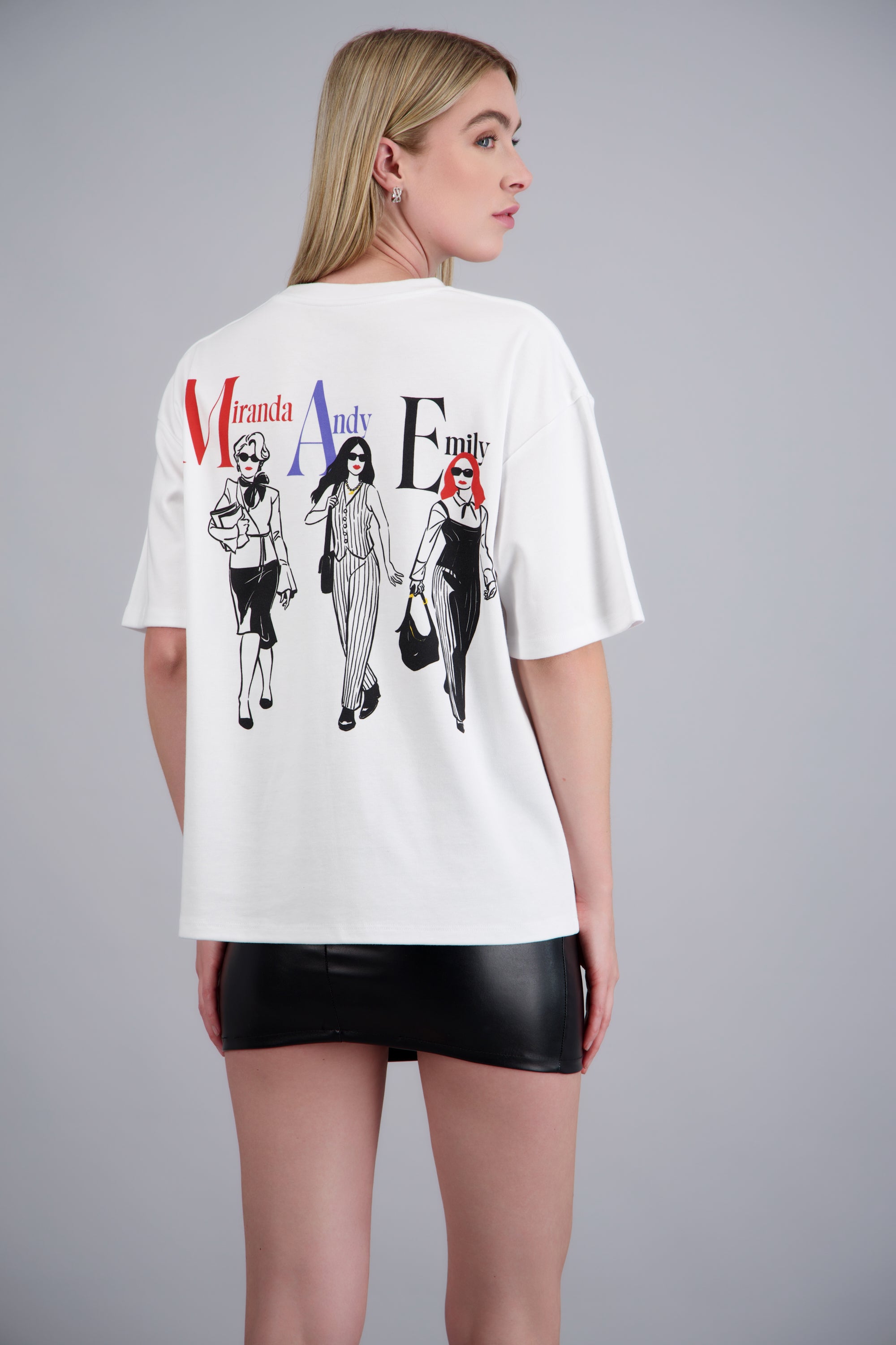 Playera diablo viste a la moda frente espalda BLANCO