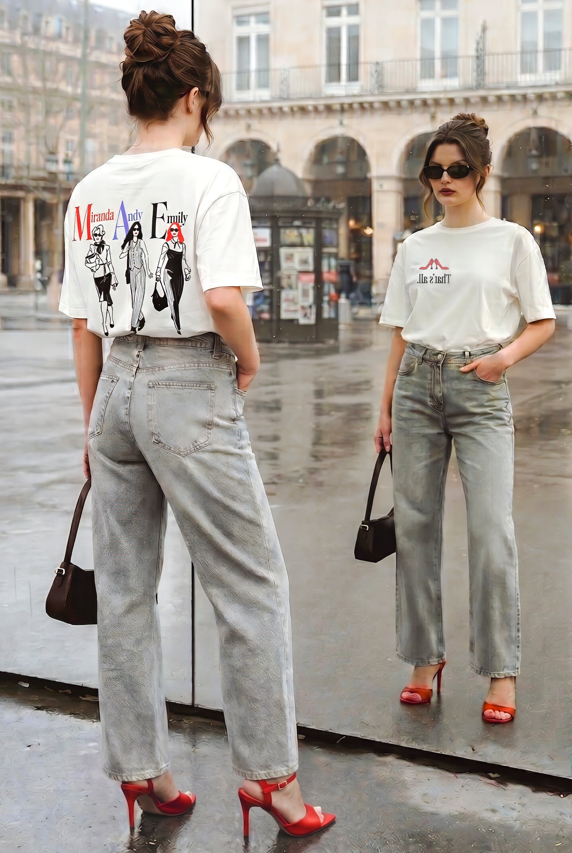 Playera diablo viste a la moda frente espalda BLANCO
