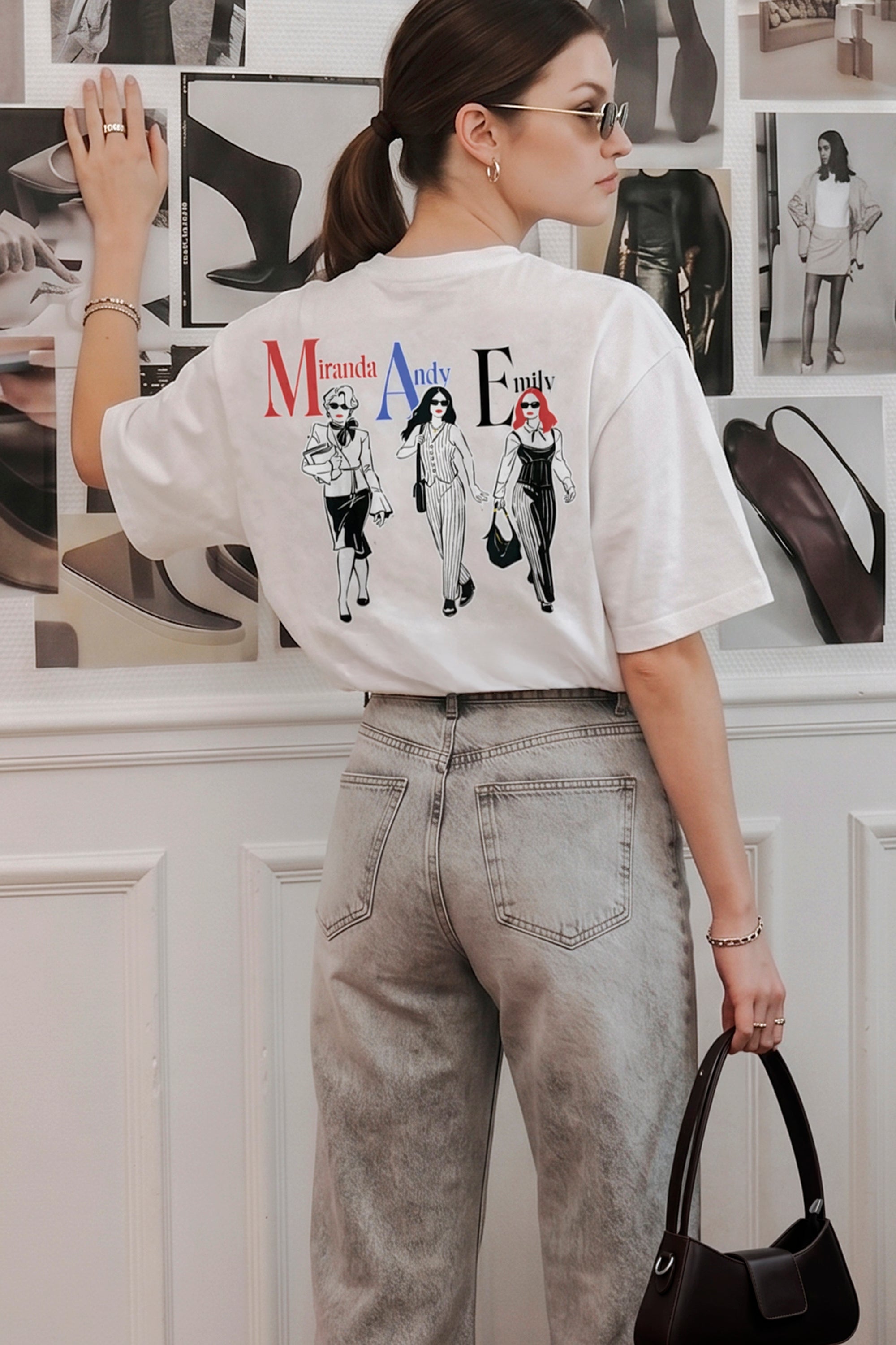 Playera diablo viste a la moda frente espalda BLANCO