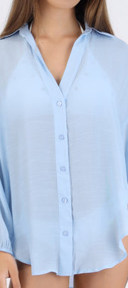 Camisa over ligera manga larga