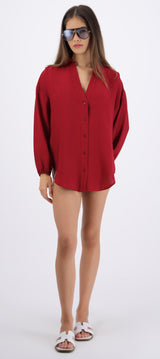 Camisa over ligera manga larga