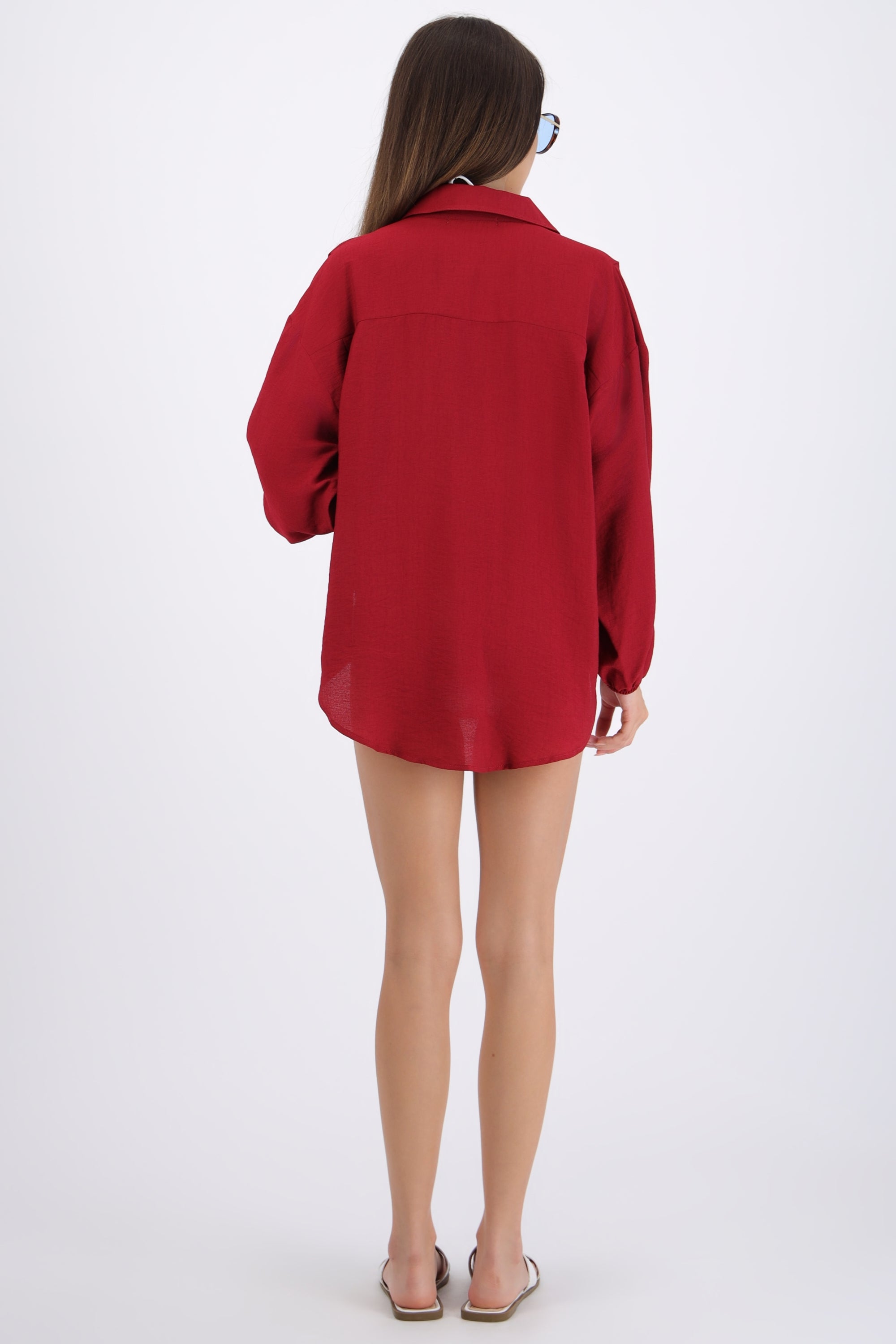 Camisa over ligera manga larga