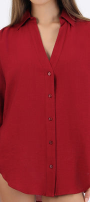 Camisa over ligera manga larga