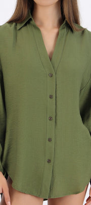 Camisa over ligera manga larga
