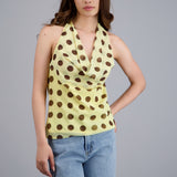 Top cuello cascada polka dots