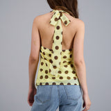 Top cuello cascada polka dots
