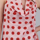 Top cuello cascada polka dots
