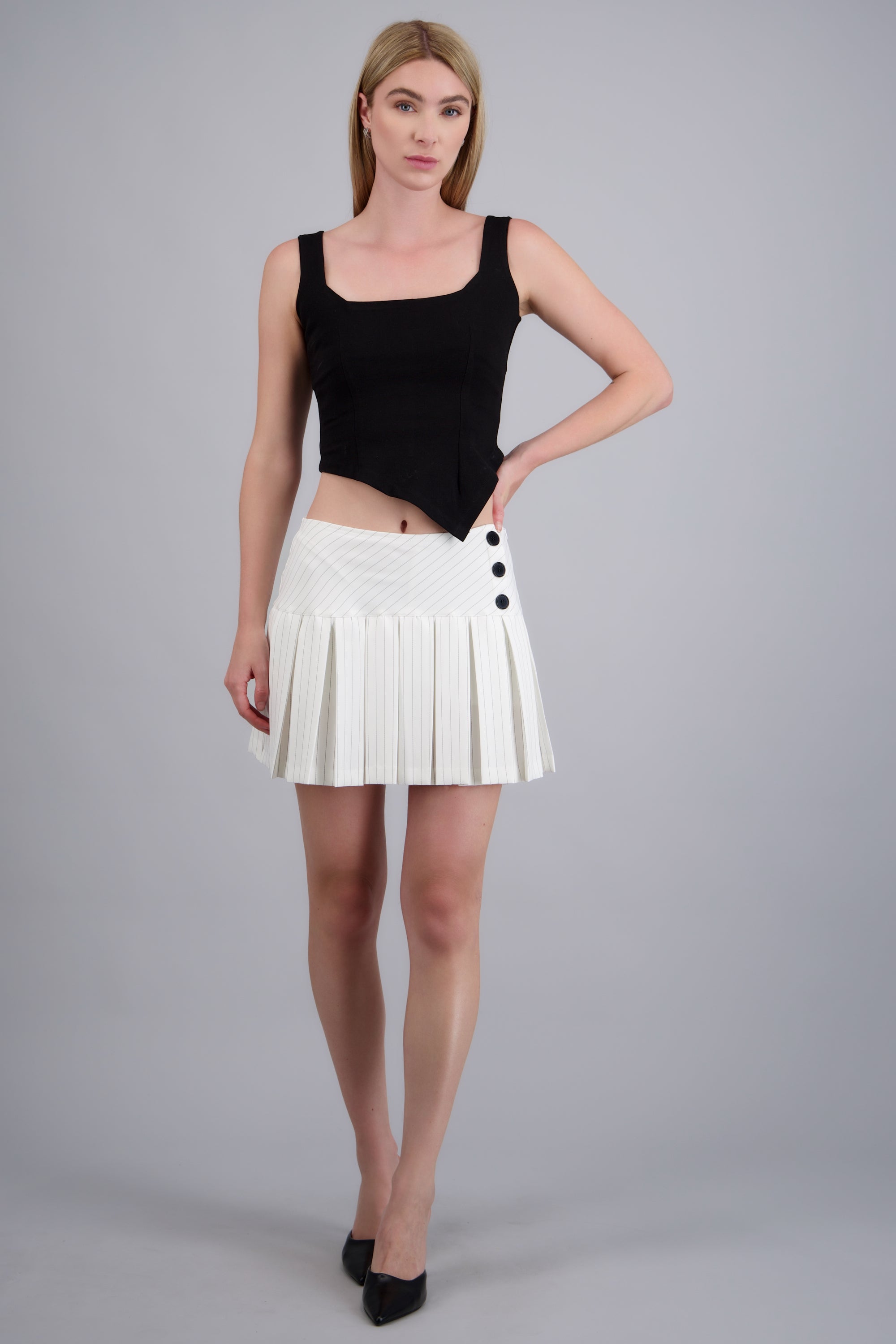 Falda short rayas BLANCO COMBO