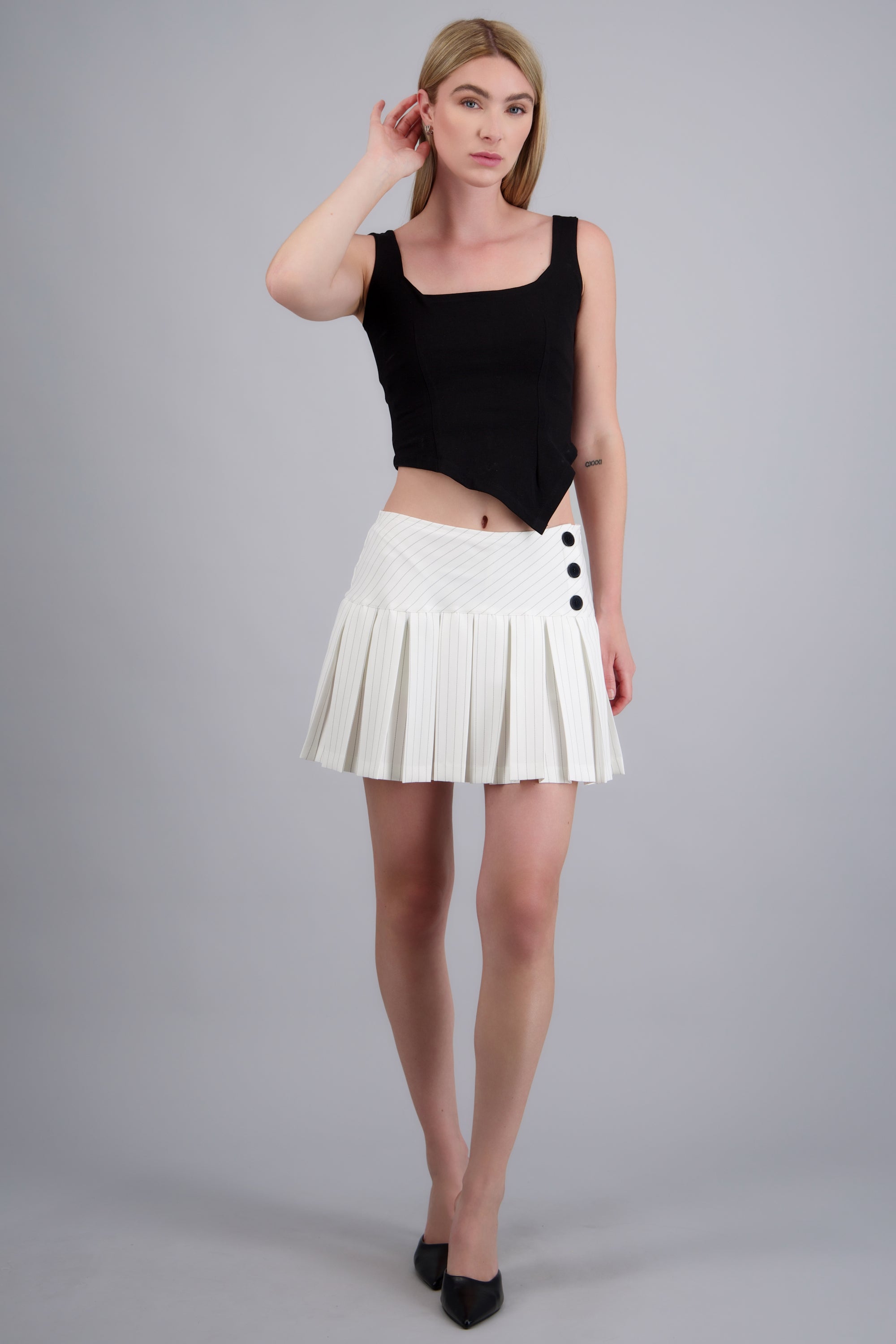 Falda short rayas BLANCO COMBO