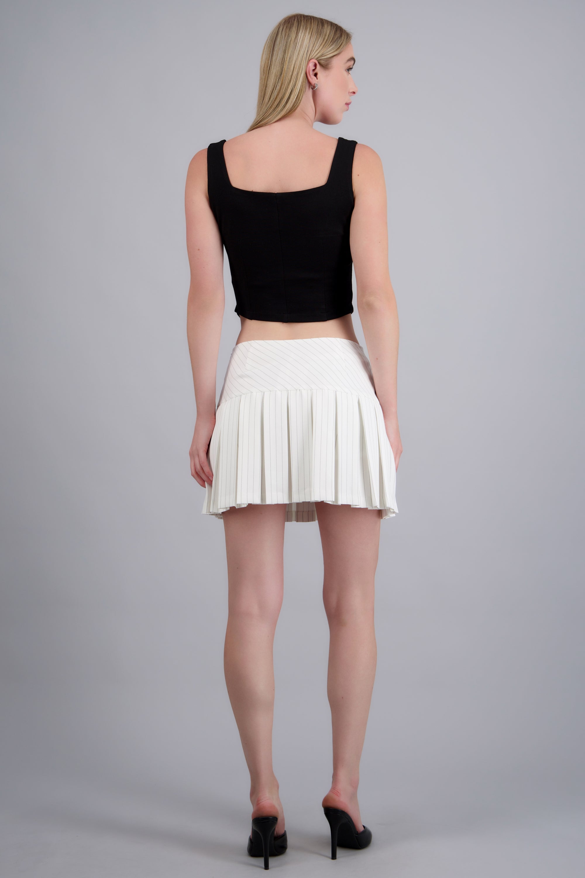 Falda short rayas BLANCO COMBO