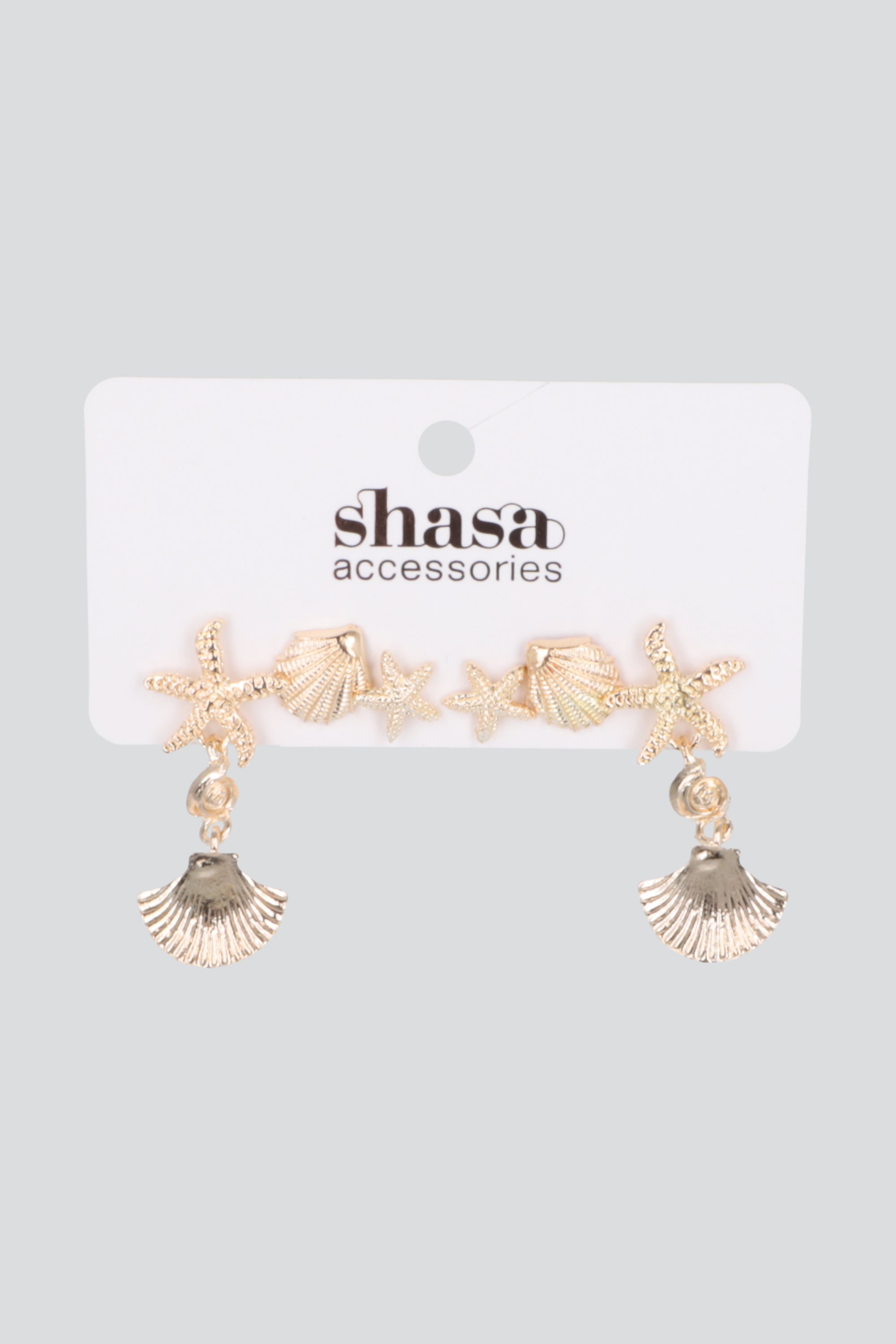 Set 3 pares aretes figuras mar ORO
