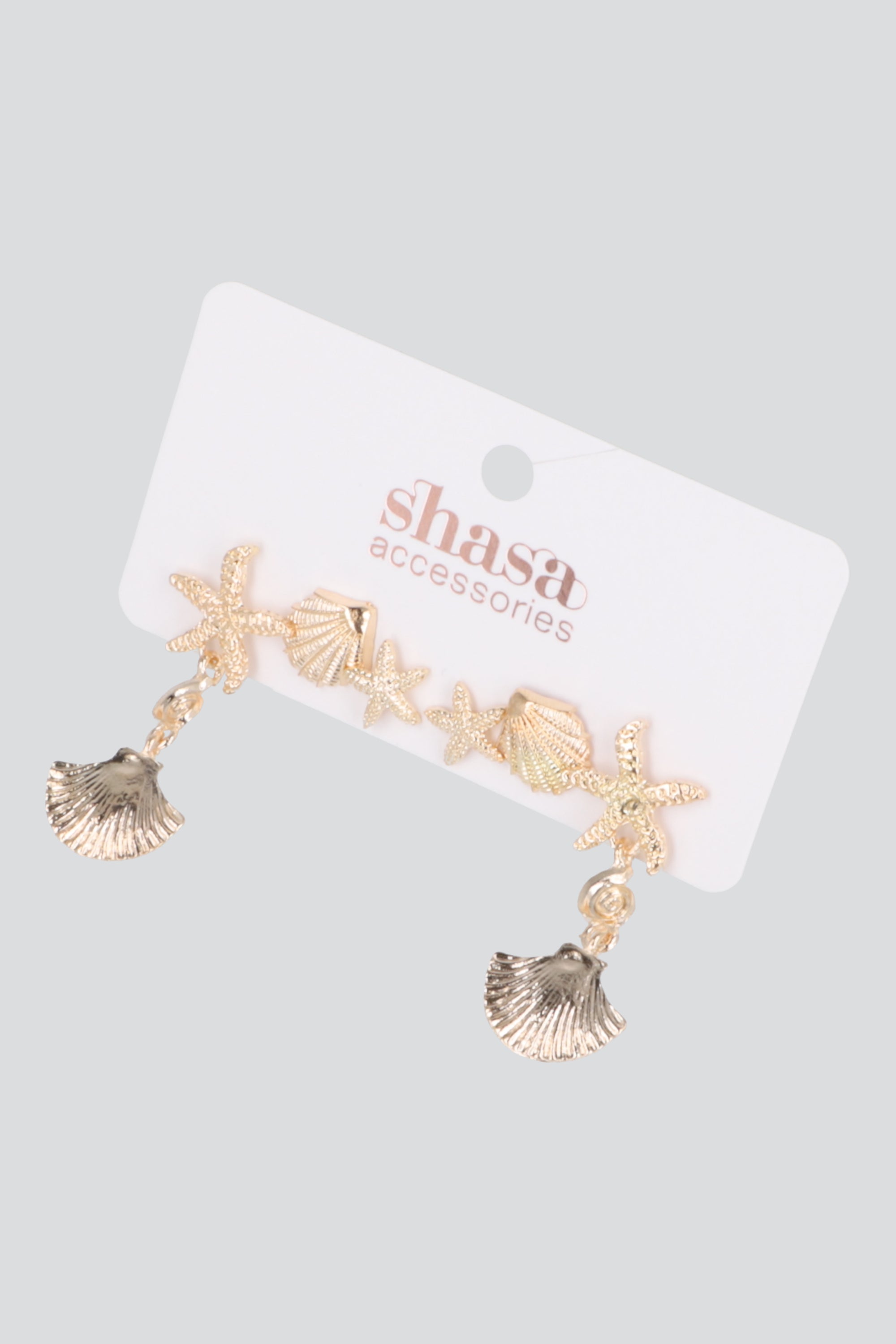Set 3 pares aretes figuras mar ORO