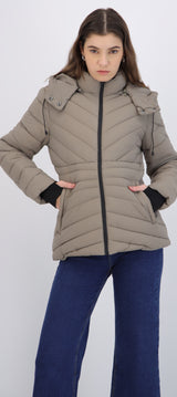 chamarra larga puffer capitonada