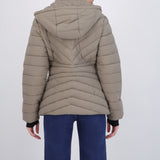 chamarra larga puffer capitonada