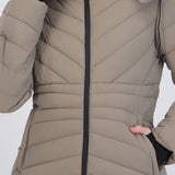 chamarra larga puffer capitonada