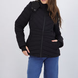 chamarra larga puffer capitonada
