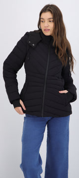 chamarra larga puffer capitonada