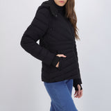 chamarra larga puffer capitonada