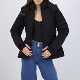chamarra larga puffer capitonada