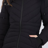 chamarra larga puffer capitonada