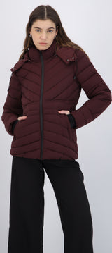 chamarra larga puffer capitonada