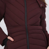 chamarra larga puffer capitonada