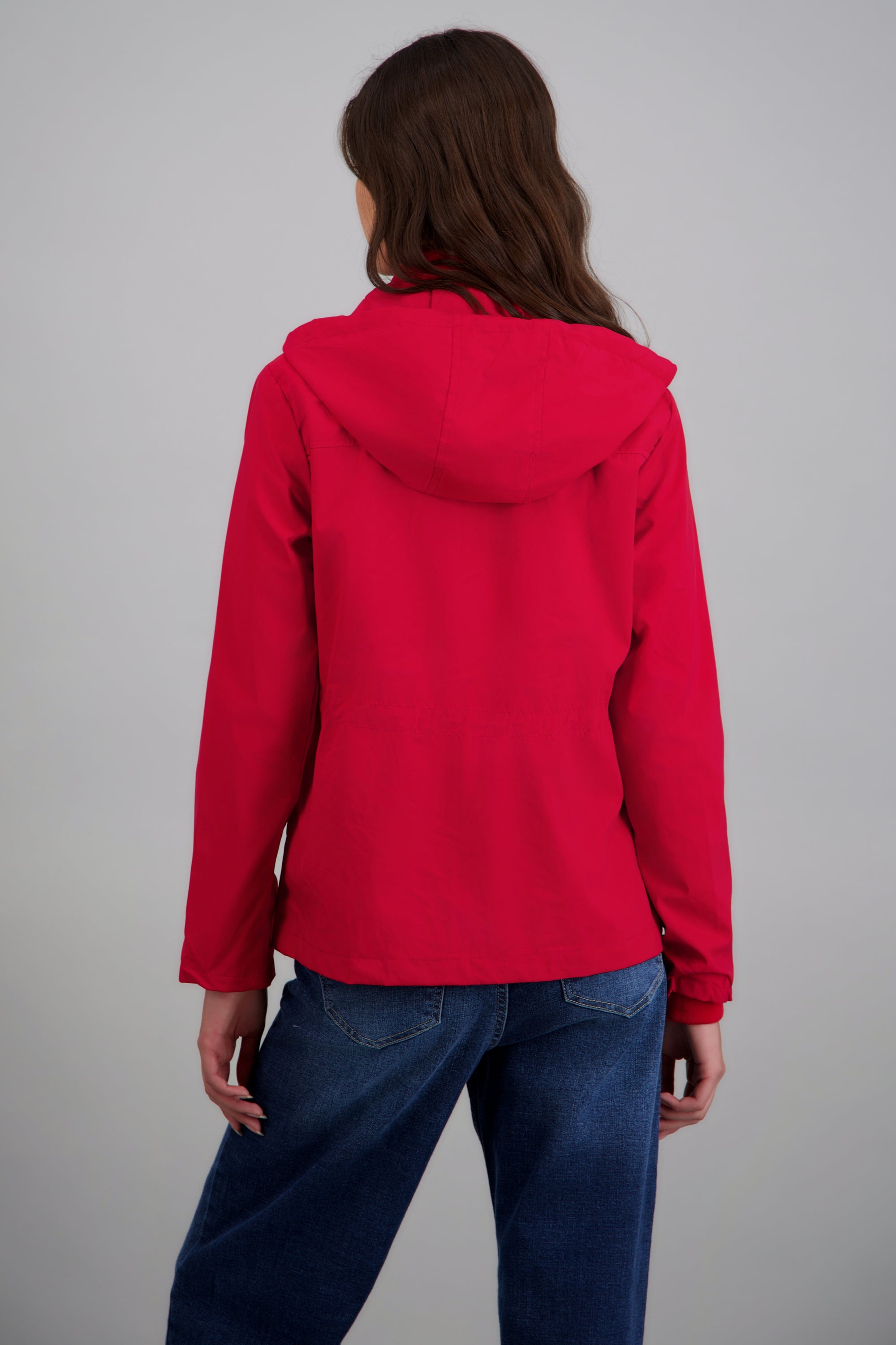 Chamarra ligera capucha impermeable ROJO
