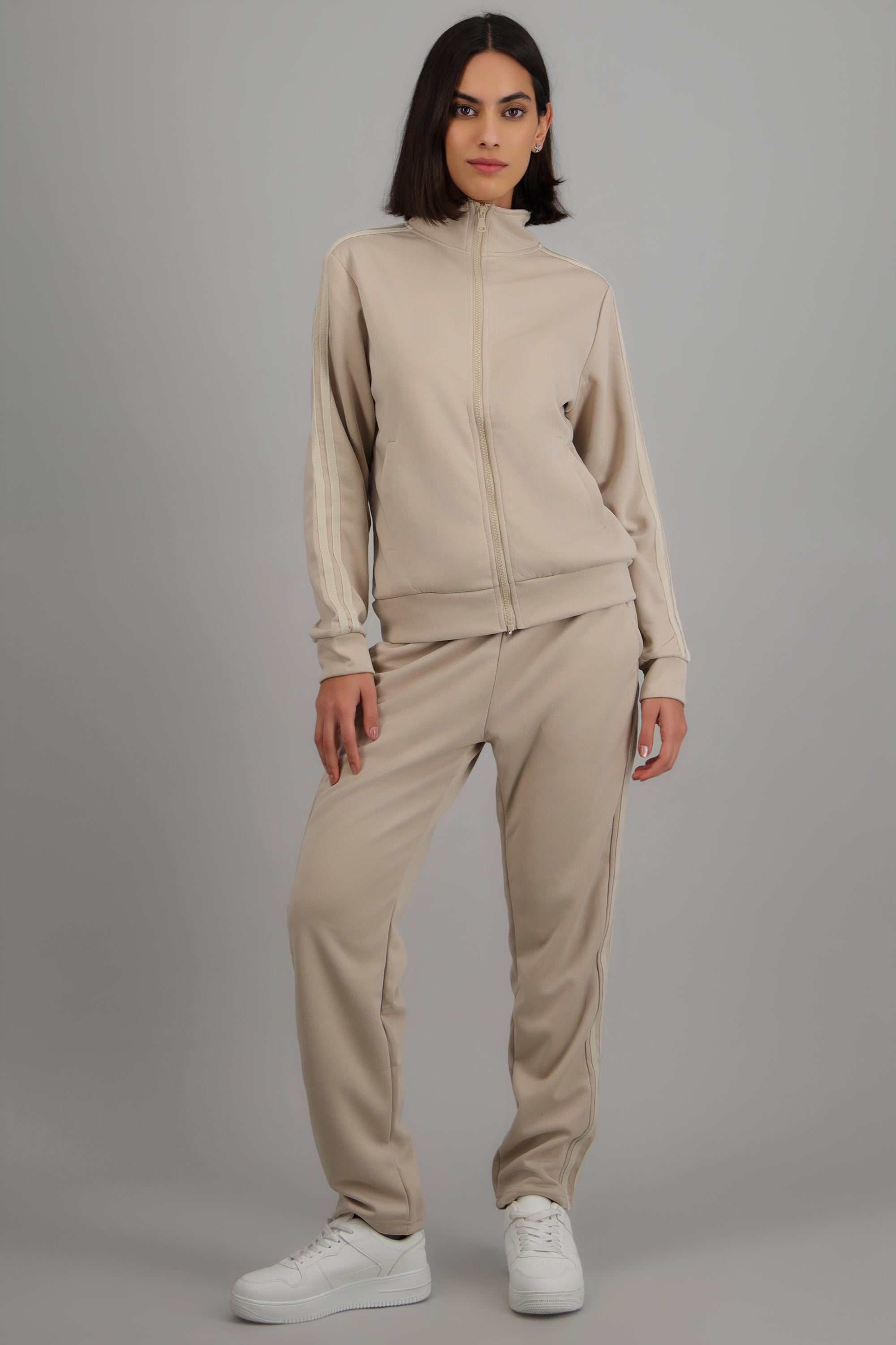 Pants rayas contraste en costados BEIGE