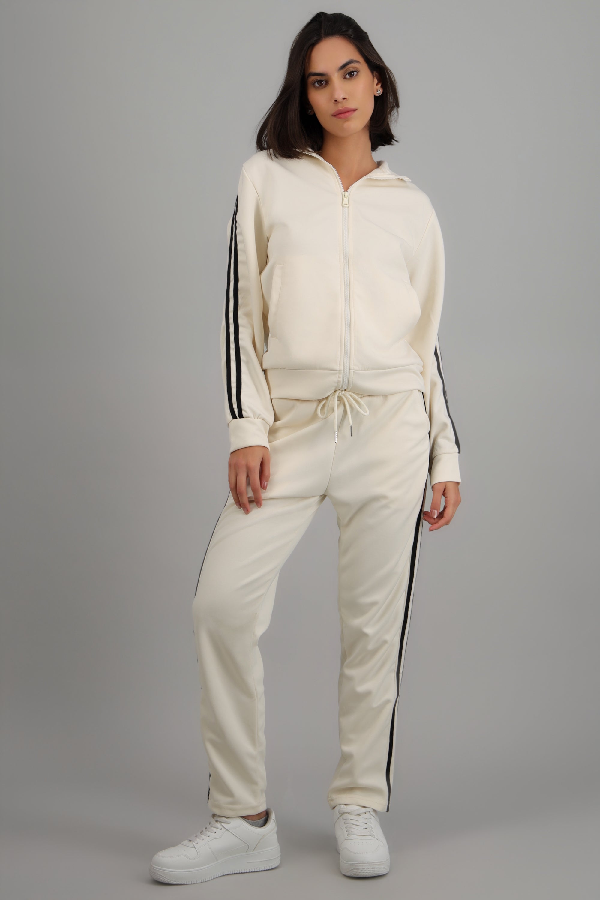 Pants rayas contraste en costados HUESO