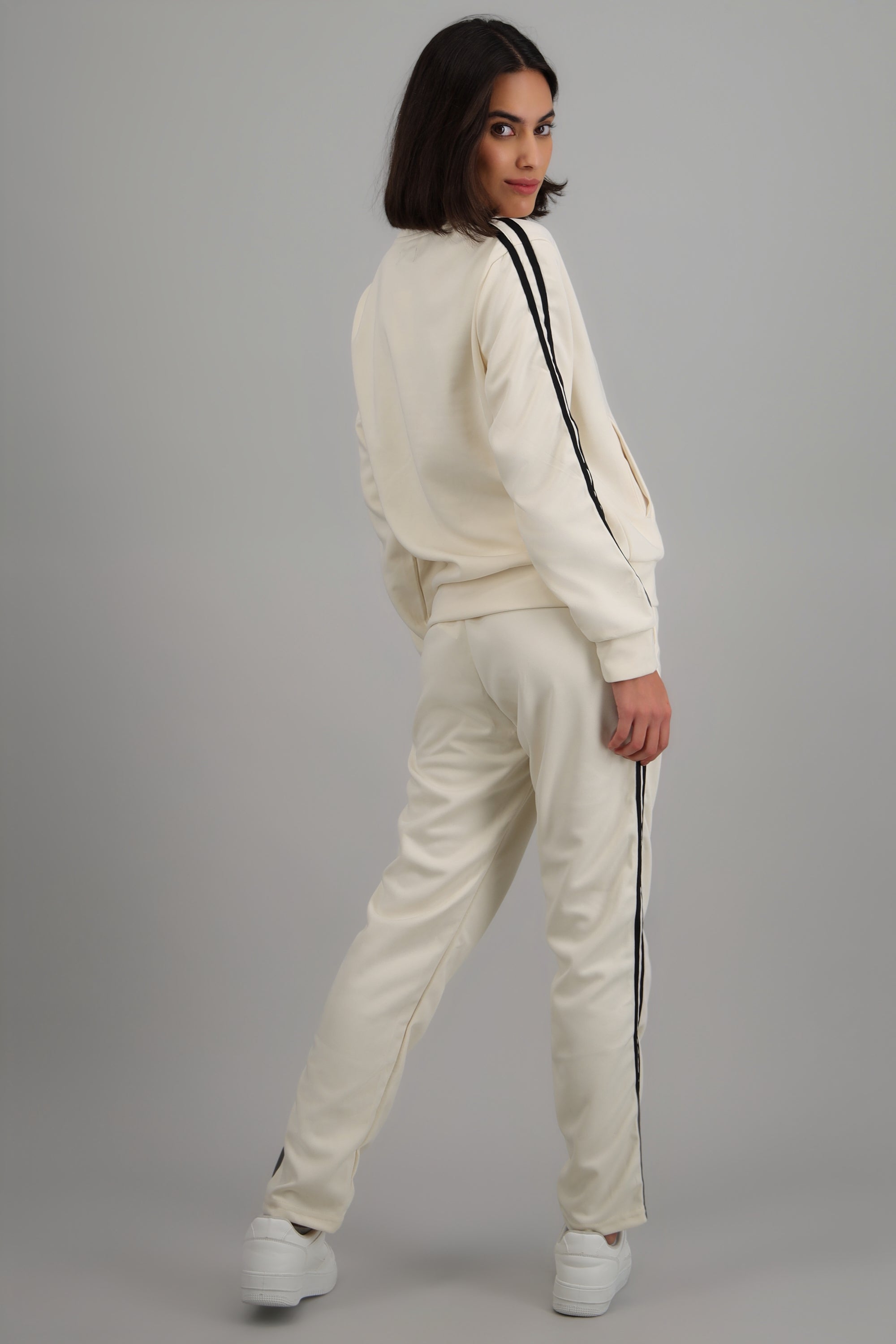 Pants rayas contraste en costados HUESO