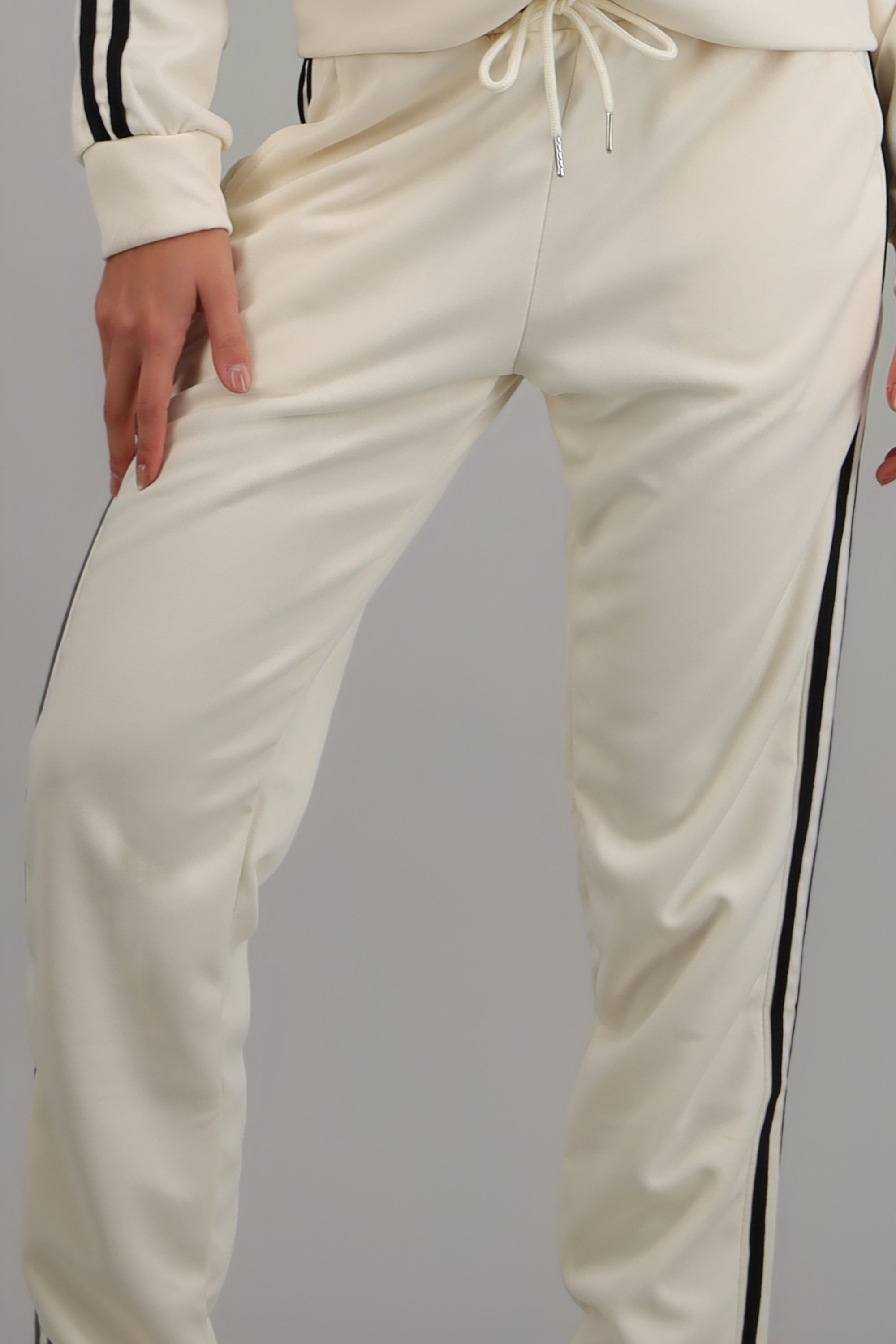 Pants rayas contraste en costados HUESO