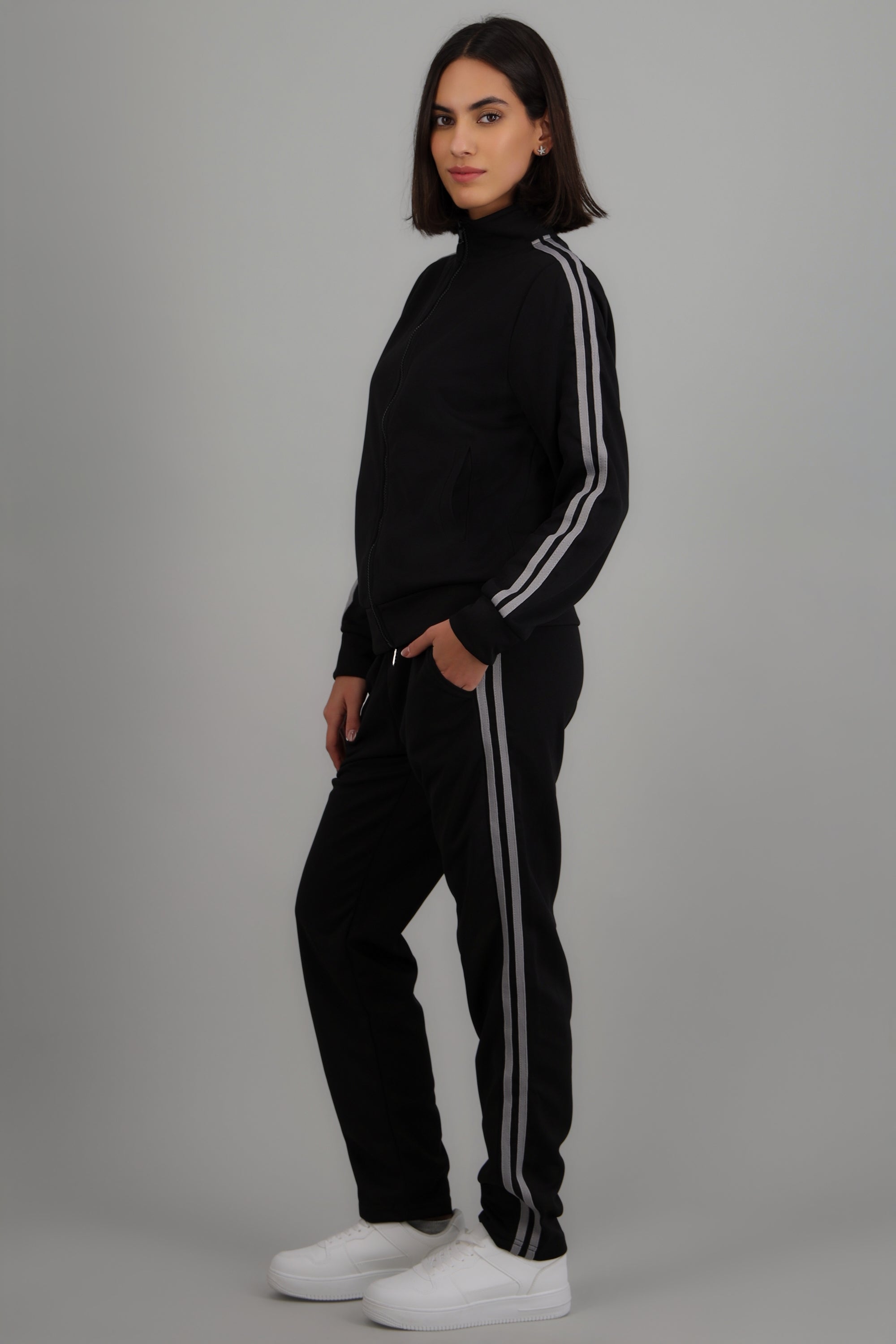 Pants rayas contraste en costados NEGRO