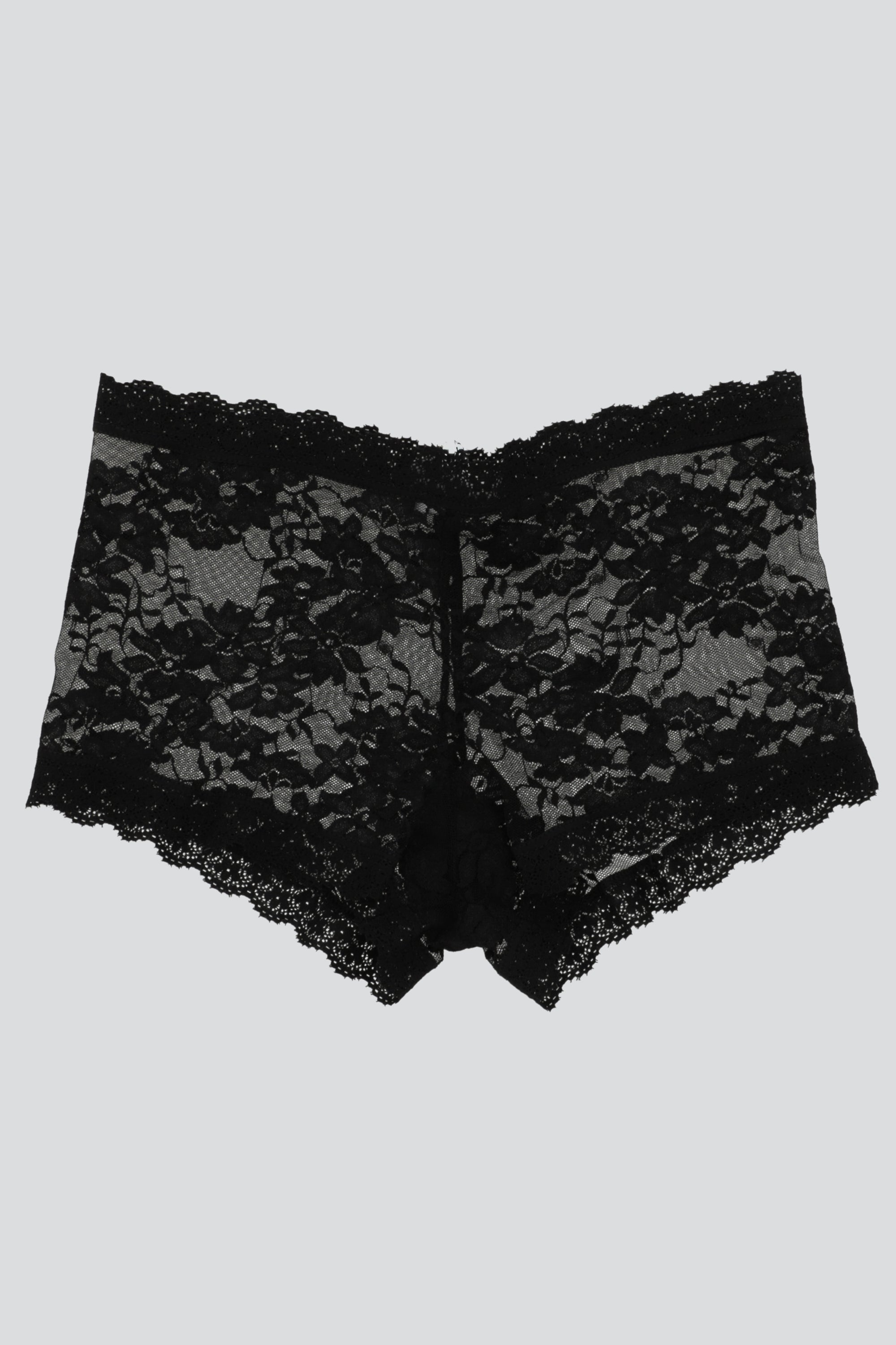 Boxer de encaje flores NEGRO