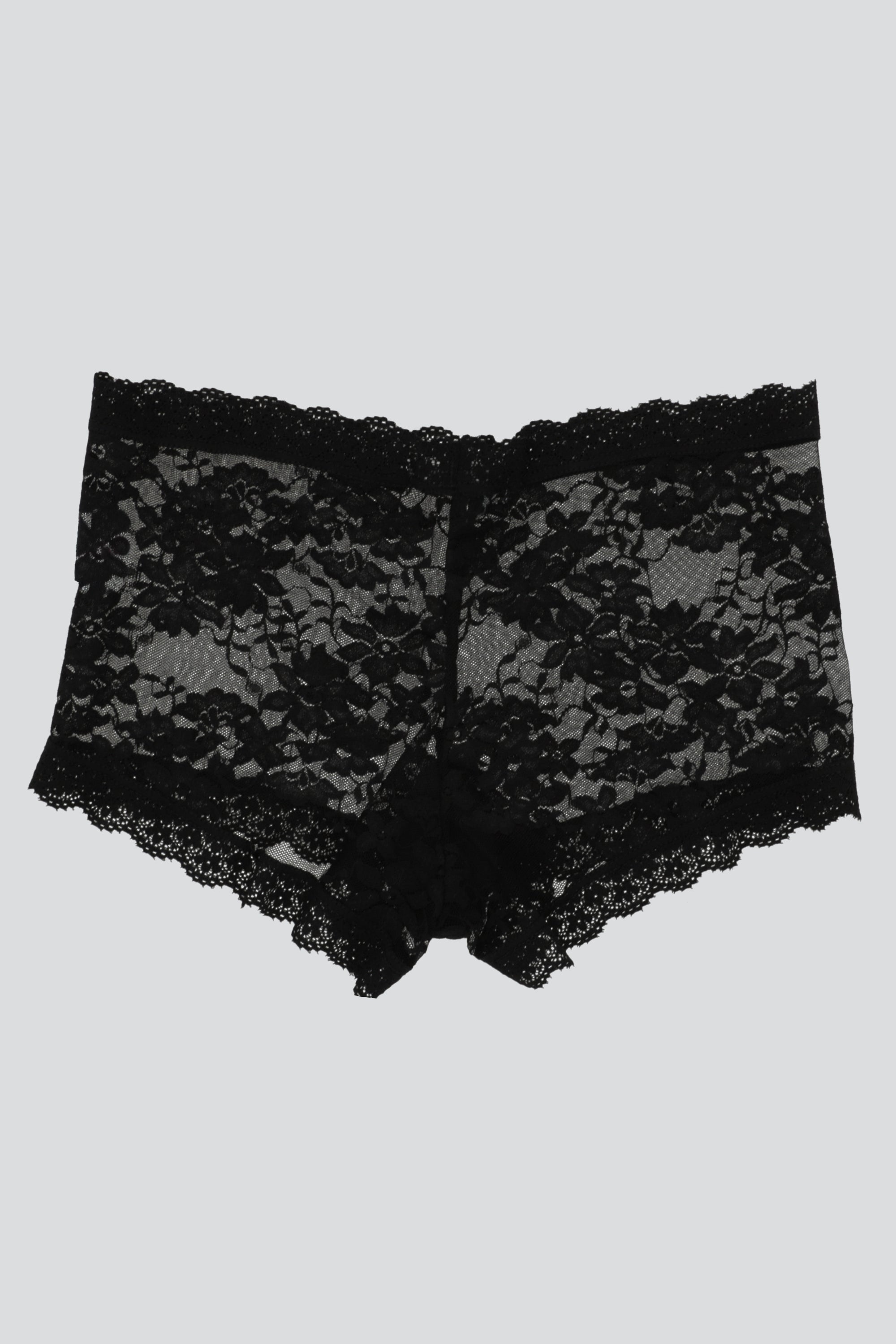 Boxer de encaje flores NEGRO