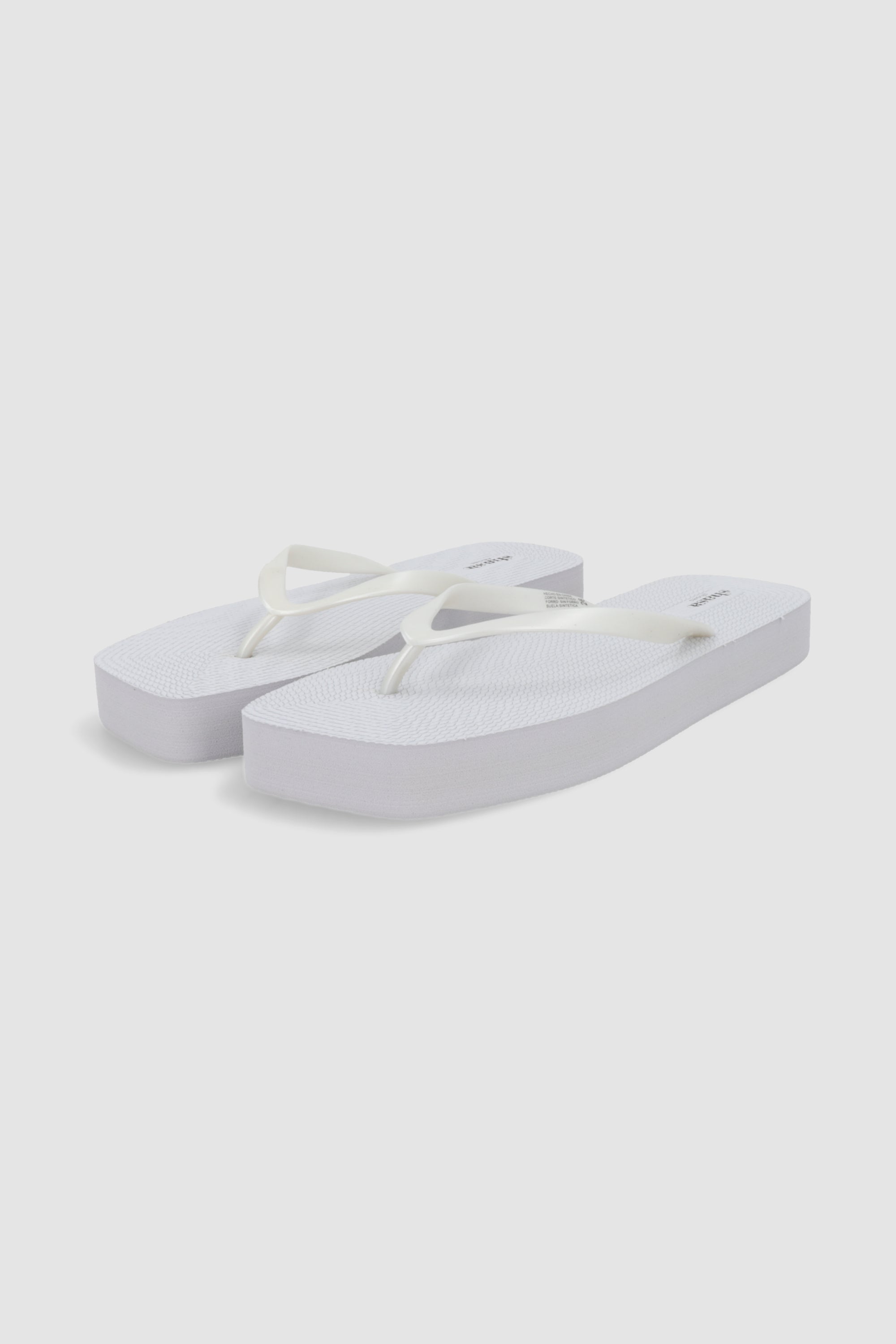 Flip flop plataforma punta cuadrada BLANCO